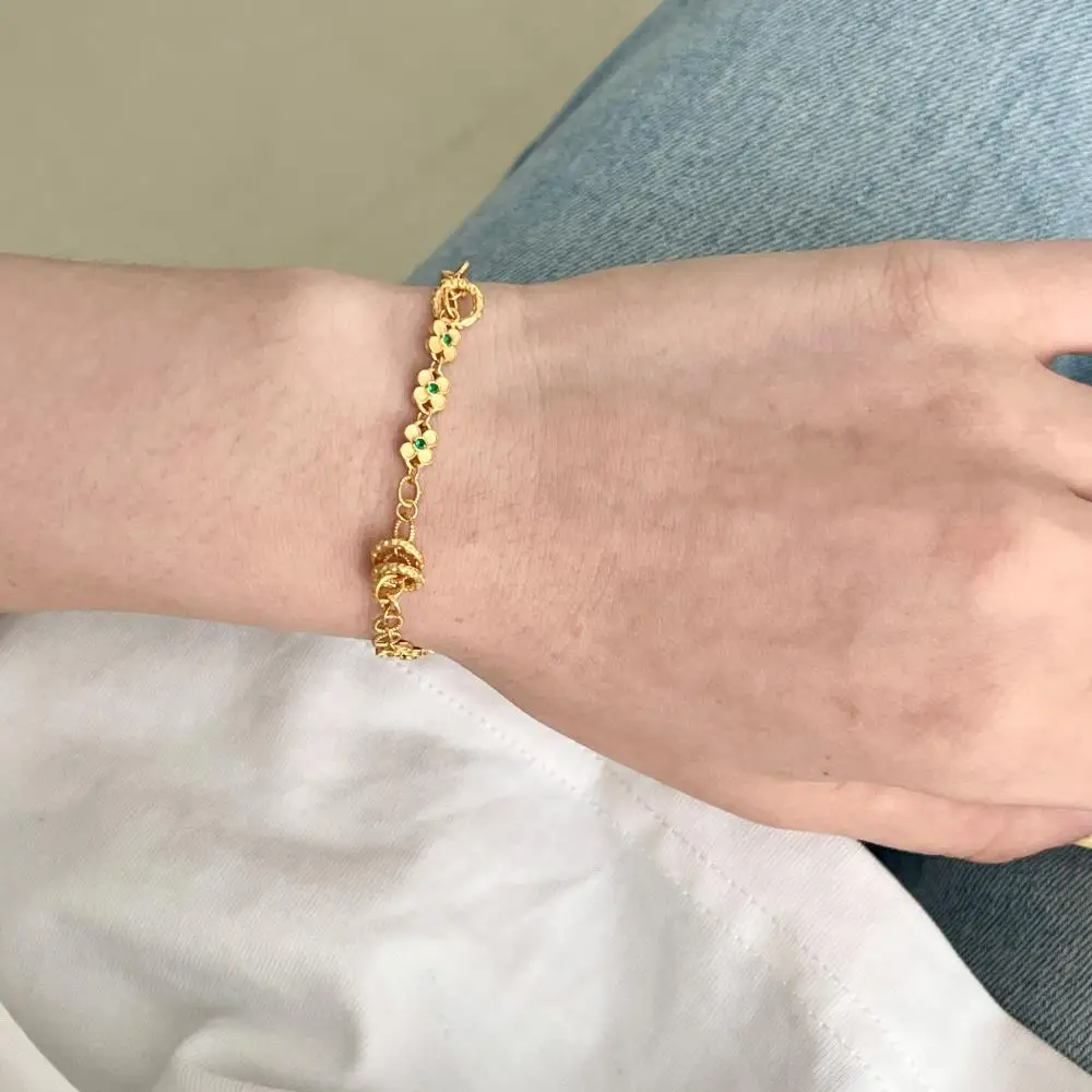 KAKODIY fashion gold-plated adjustable personalized luxury 925 sterling silver women's four-leaf clover charm bracelet detail 6
