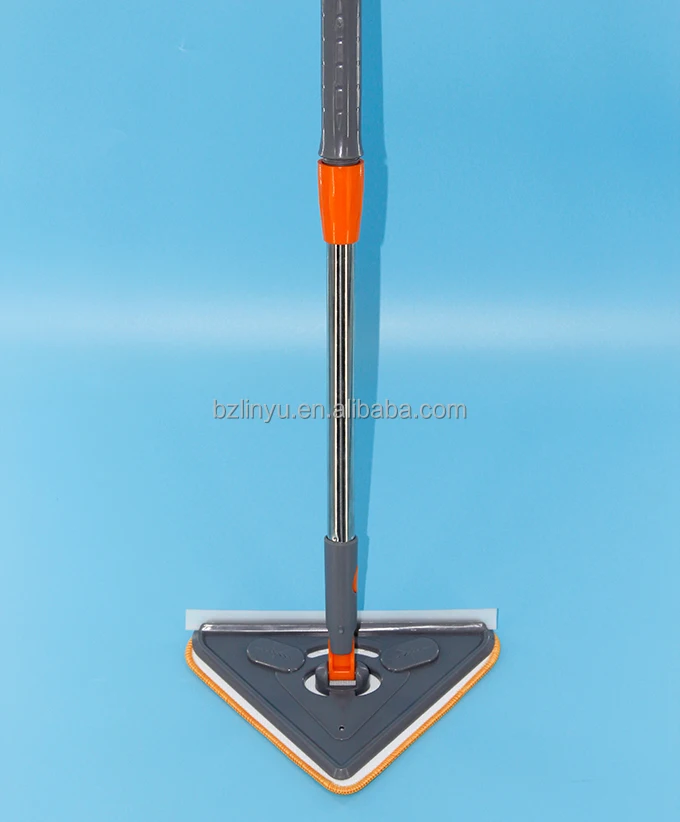 Швабра для окон двойного назначения с регулируемой ручкой, утолщенная, Влажная и сухая, треугольная вращающаяся швабра, новый дизайн