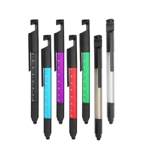 5 in 1 Screwdriver Ruler Tool Ball Pen With Stylus Multiuse Triangular Prism Pen with Phone Holder Personalized Pen