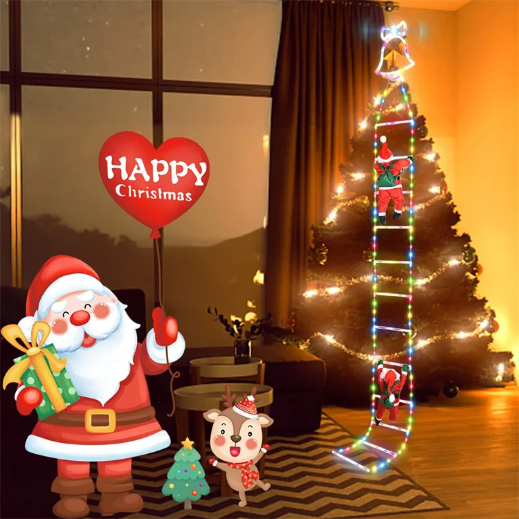LED クリスマス ライト ストリング サンタ クロース ツリー デコレーション Christmas Santa Claus LED String Light for Outdoor Climbing