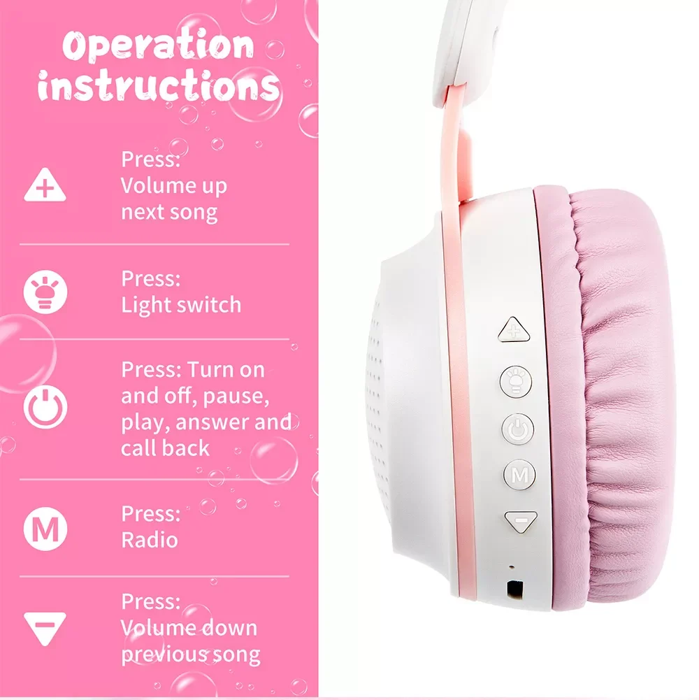 Shenzhen New Style Rabbit Gaming Earphone Over Ear Bluetooth Headphone with Mic for Kid