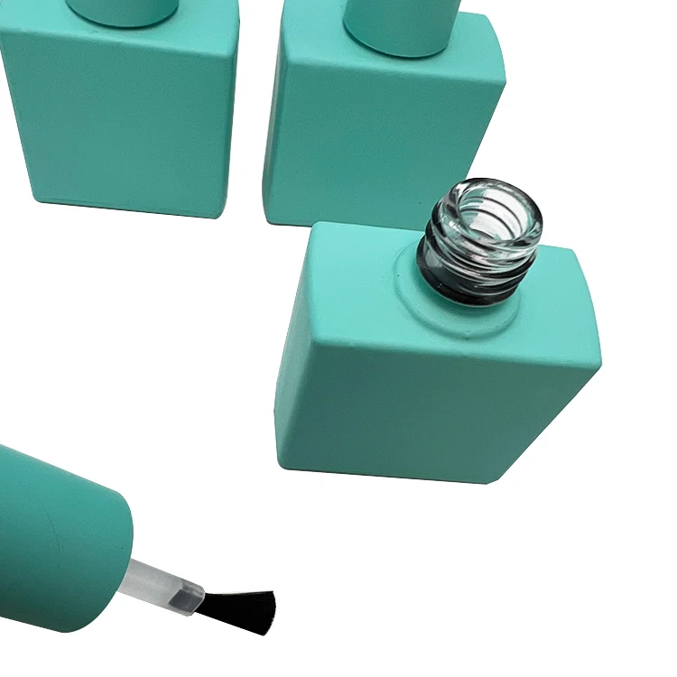 Factory Custom Empty Square Glass Nail Polish Bottle With Brush Cap