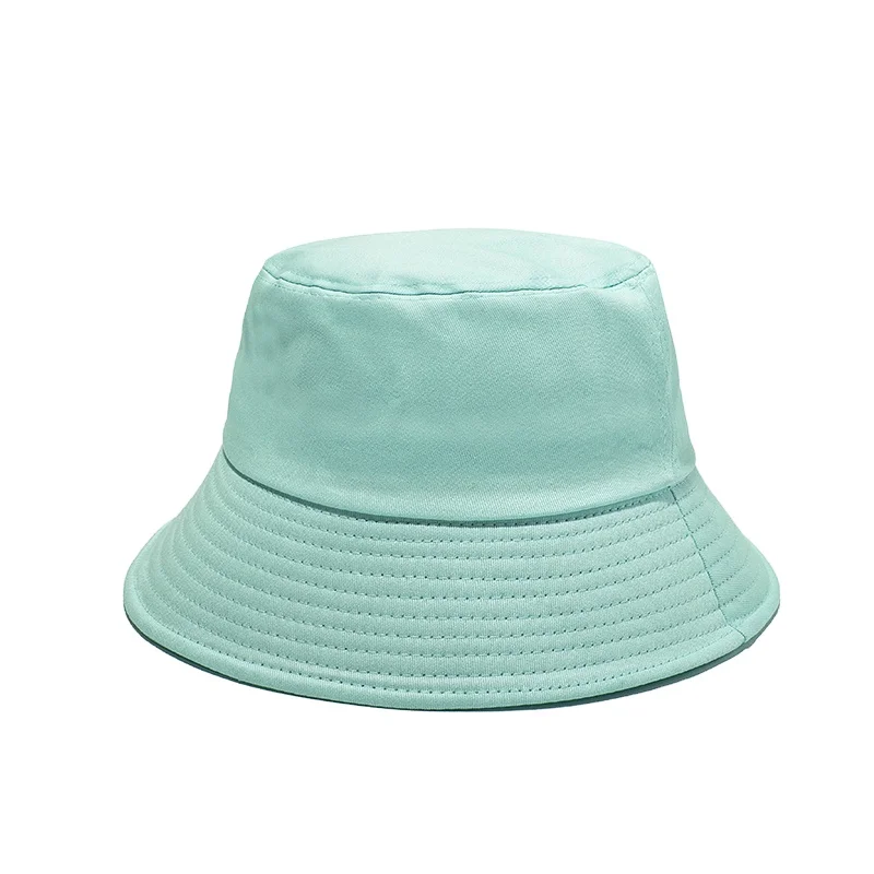 Custom Sublimated 3d Embroidery Logo Fisherman Hat Flat Top Wide Brim Cotton Foldable Vintage Denim Washed Bucket Hat for Women