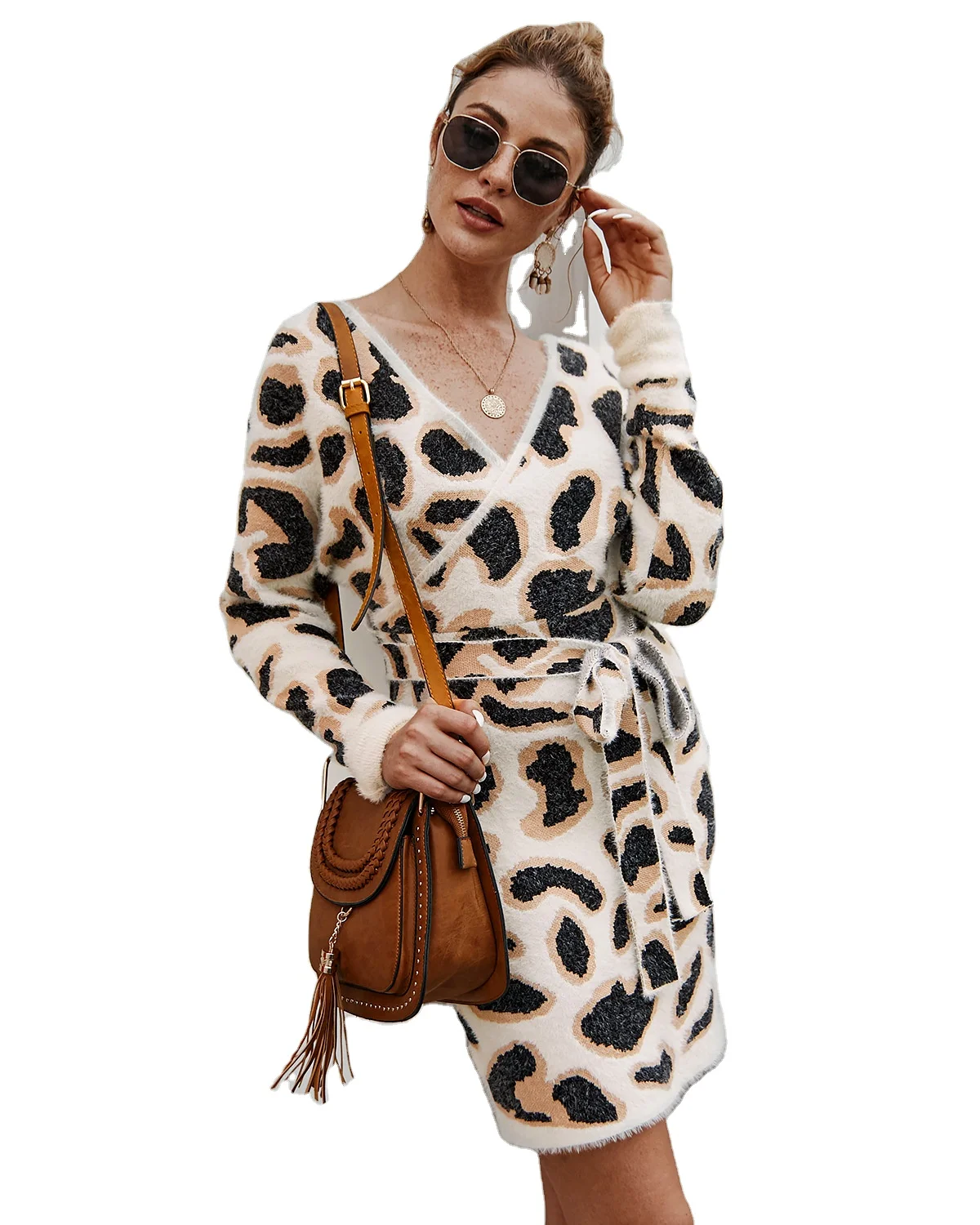leopard sweater dress