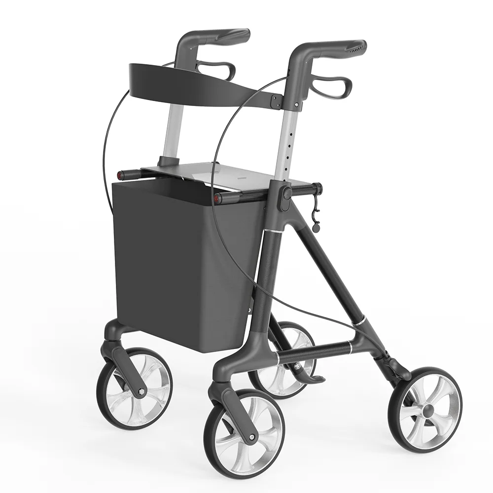 Electric Four Wheel Rollator Walker Elderly Aluminum 4 Wheel Walkers