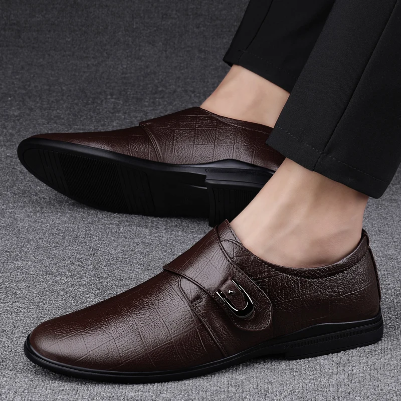 New Arrival OEM Service Custom Logo Men Cow Genuine Leather Wedding Business Dress Shoes
