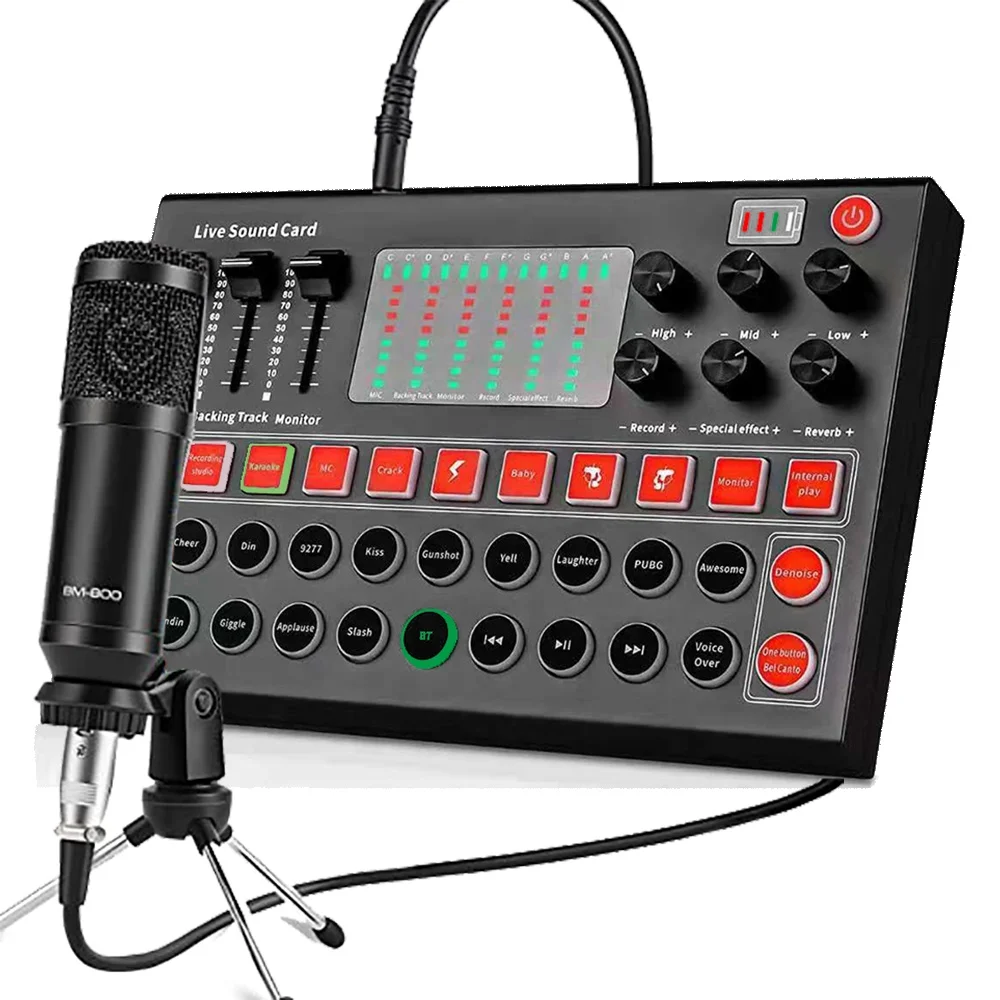 M9 Sound Card Bm800 Microphone Set USB Professional Home Studio Recording Equipment V9plus Karaoke Live Stream  X9 Sound Cards