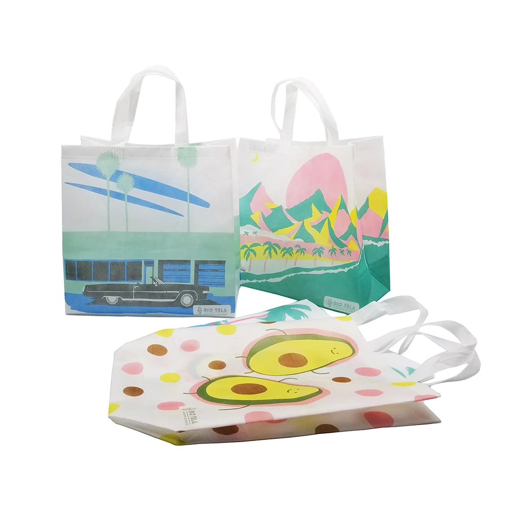 Biodegradable Corn Reusable PLA Non-woven Recycle Non Woven Fabric Degradable Shopping Tote Bag