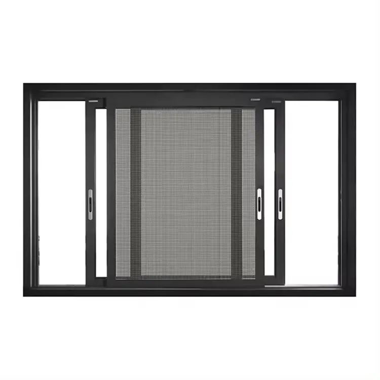 Durability Three Panel Sliding Window Weather Resistant Thermal Break Glass Soundproof House Doors and Aluminium Sliding windows