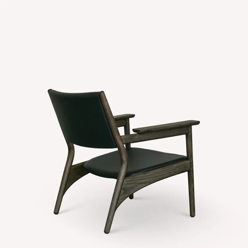 N-lc01 Chair Designer Japanese Leather Leisure Solid Wood Armchair Reception