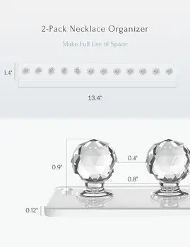 Wall Jewelry Holder Boxy Concepts 2-Pack Wall Mount Necklace