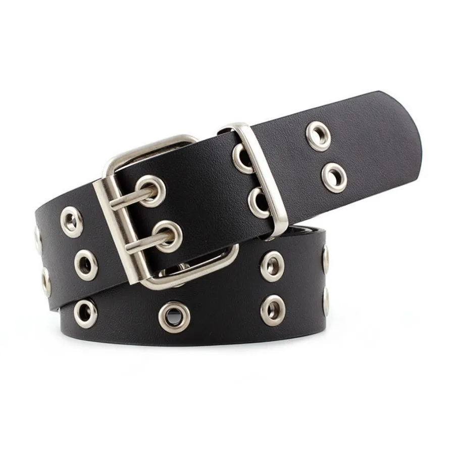 Double Grommet Leather Belt