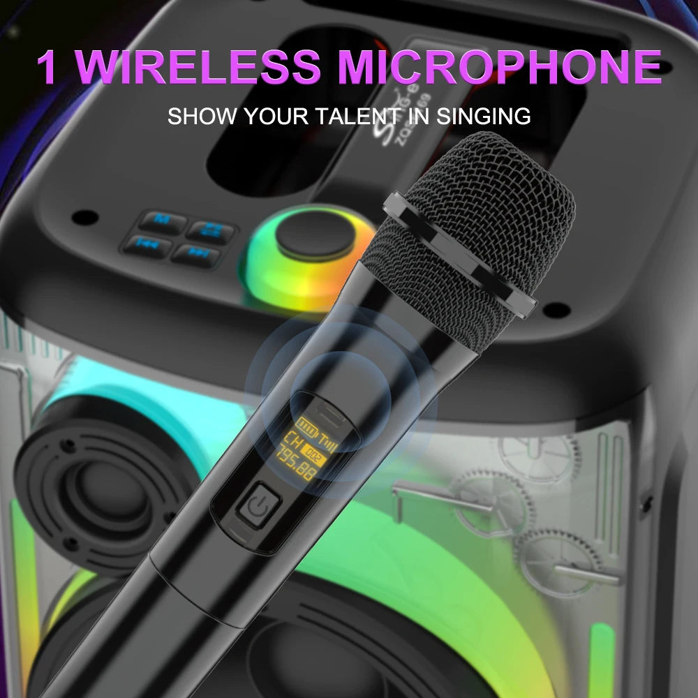 SING E ZQS6169 Wireless Speaker - Portable Karaoke Player with