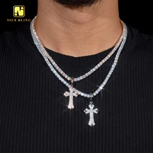 New Arrival Charms Cross Pendant 925 Sterling Silver VVS Moissanite Iced Out Hip Hop Pendant For Men Women