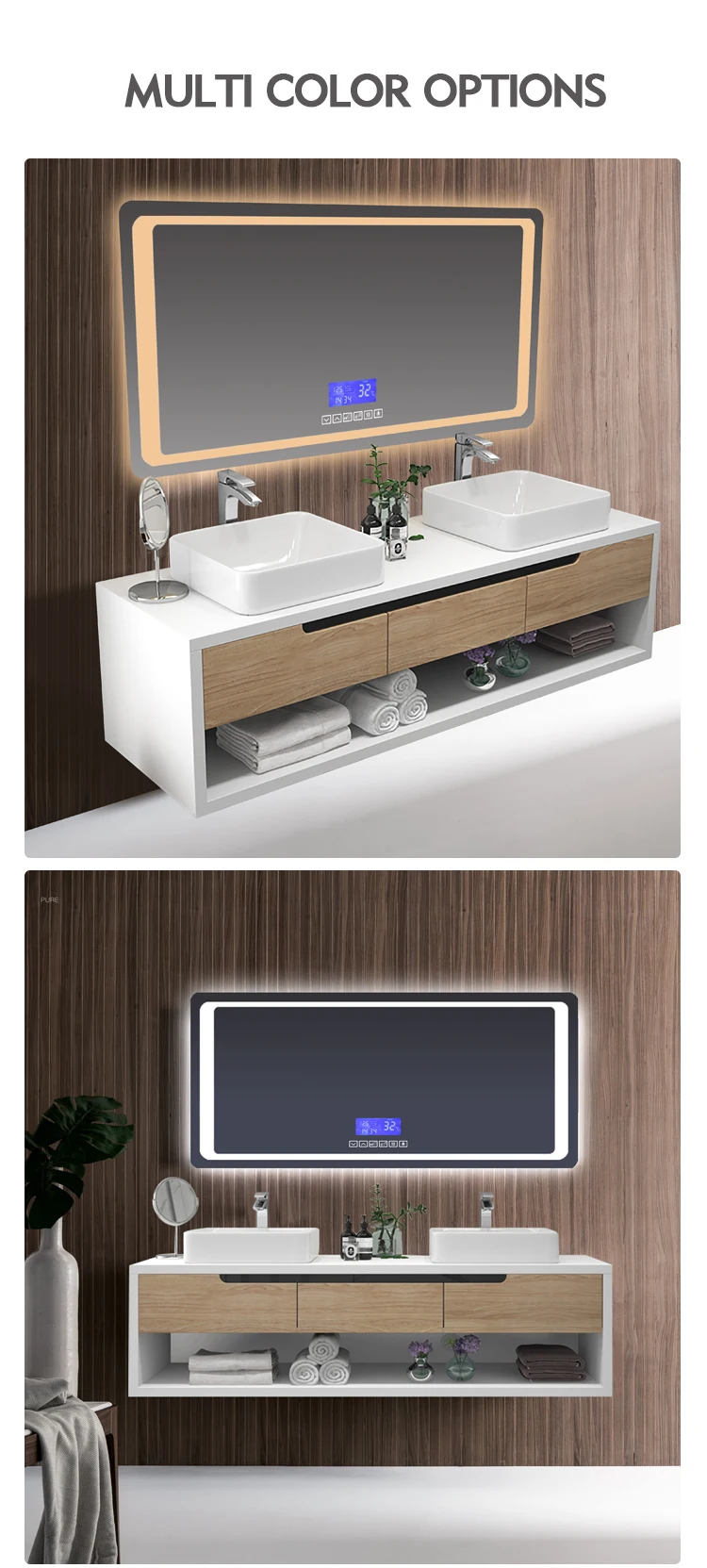 Modern Wall Bathroom Vanity With Sink Furniture Luxury Single Sink Bath Vanities Set