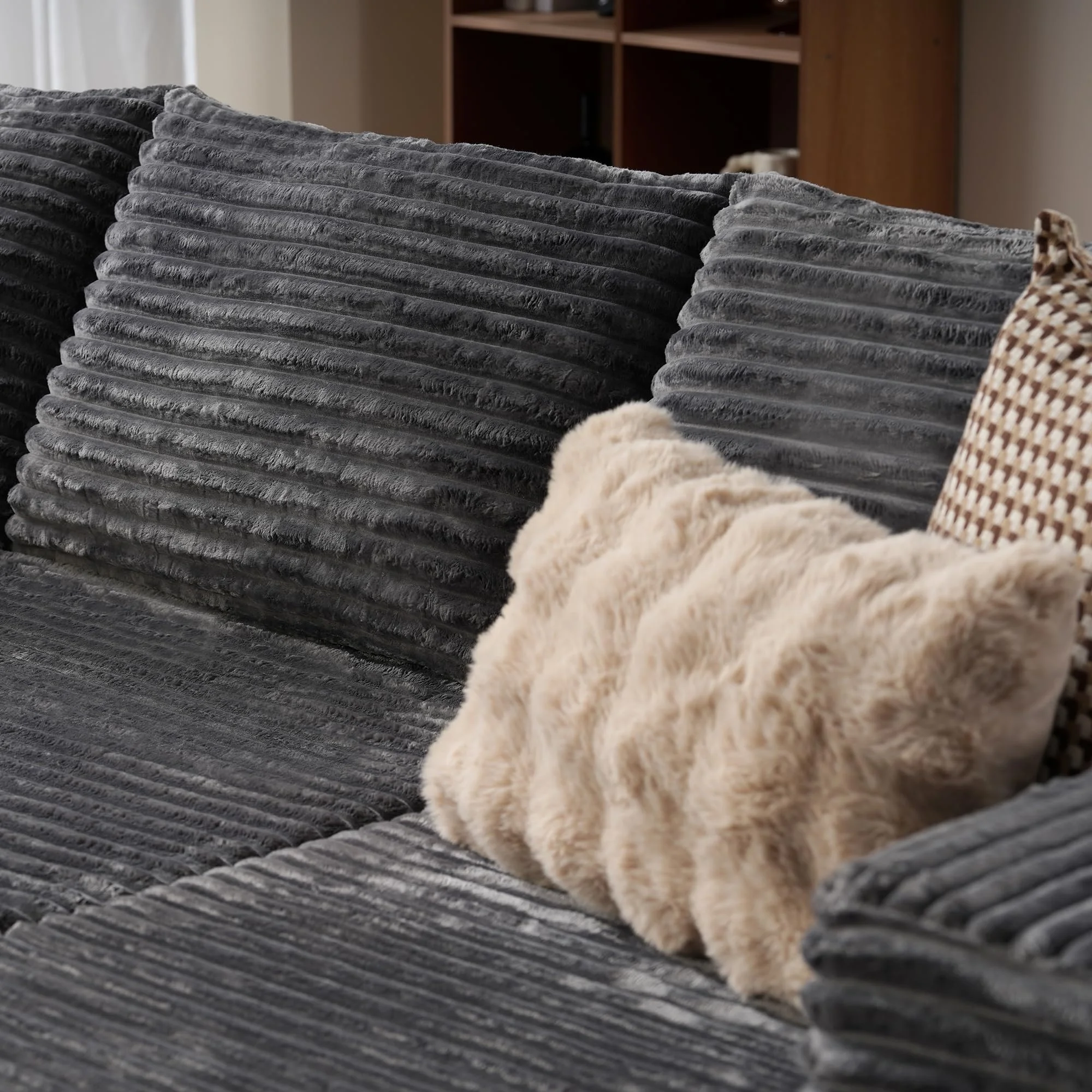 Modular Sectional Sofa Couch Compression Packing Sofa L-Shape Modular Sectional Sofa With Chaise No Assembly Required