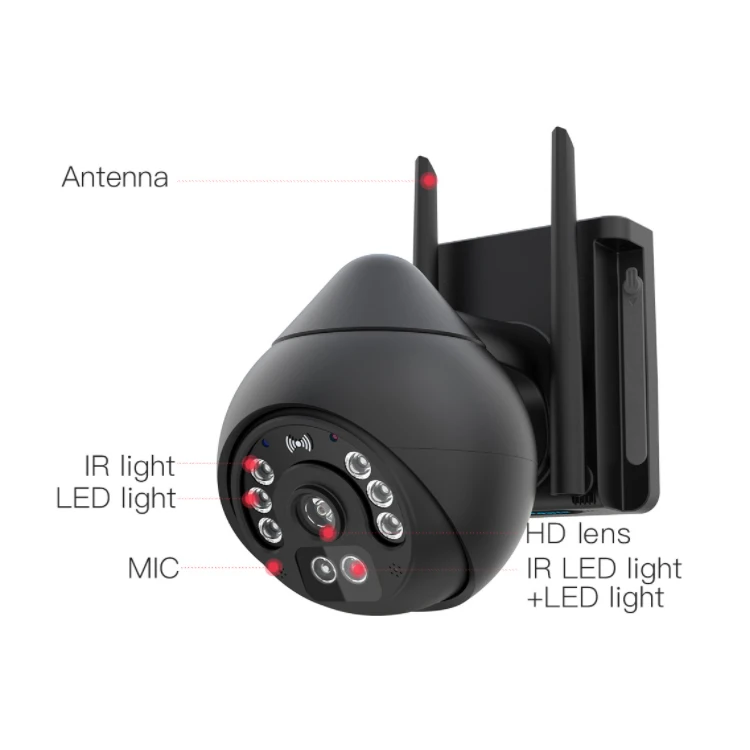 Vstarcam CS69Q 4MP Full HD Wifi PTZ Camera Color Night Surveillance Camera Smart Sound Light Alarm IP Black Camera Security