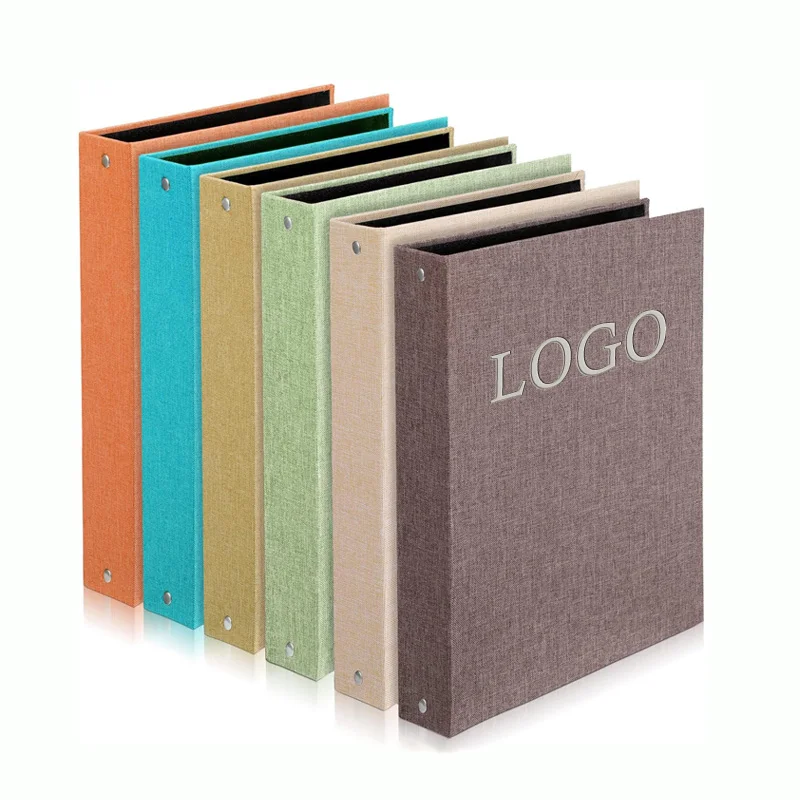 Hard Cloth Linen Cover With Custom Logo Files Folder Rings Binder For ...