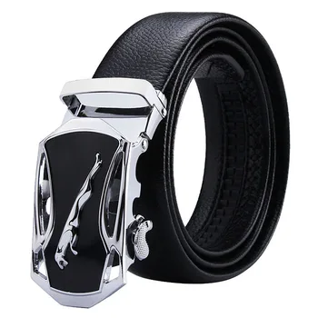 DDA747 Hot Custom Male Iron Buckle Strap Black Sports Car Leisure Dress Belt Men Ratchet Slide Automatic Business Leather Belts