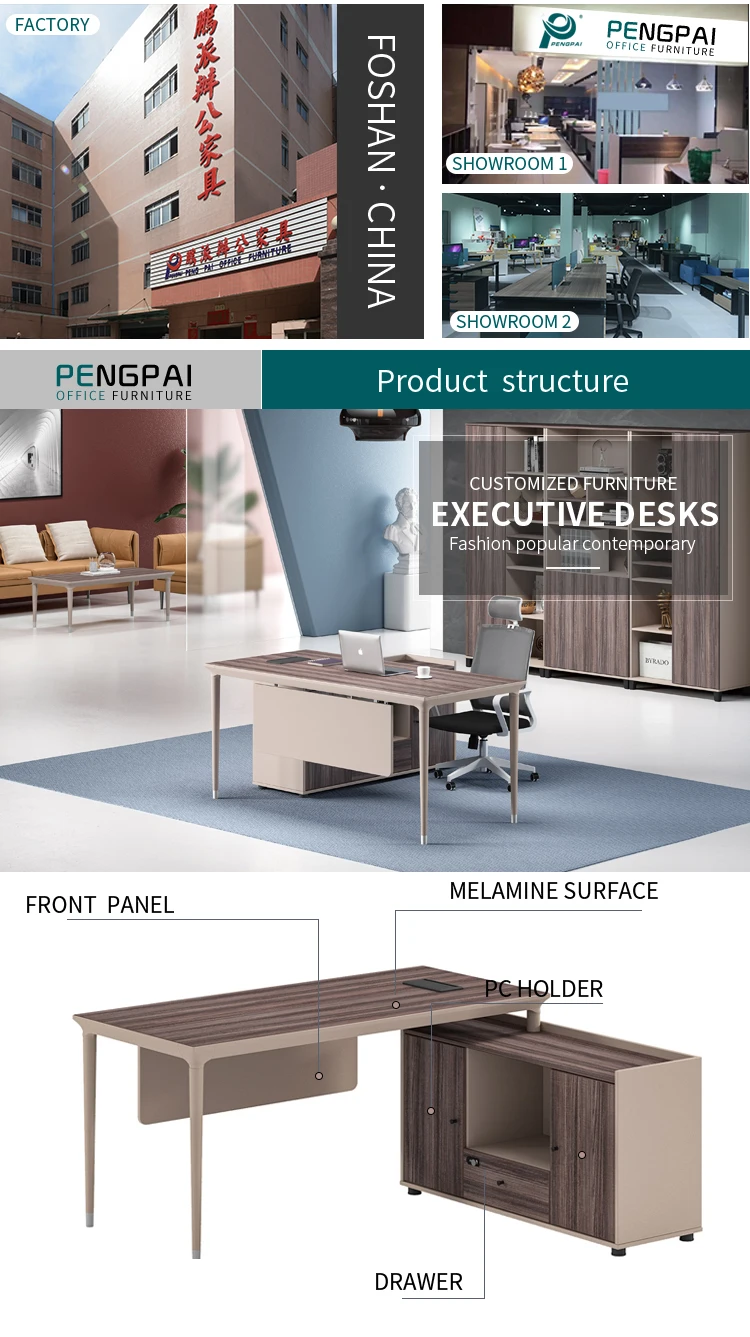 Modern mdf painting l shaped manager desk executive wooden office table for office furniture