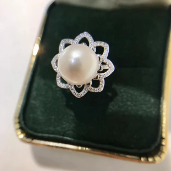 Wholesale perfect 925 sterling silver pearl ring settings jewelry finding latest freshwater pearl ring designs for women