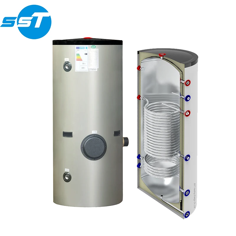 Energy saving and environmental protection heat pump water tank 250L 300L Coil heat exchange buffer tank domestic hot water tank