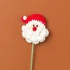 Rama de Flores con Cabeza de Papá Noel - Rojo