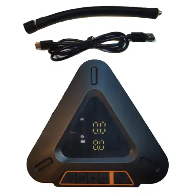 Triangle Shape Tire Inflator Newest 150PSI Rechargeable Air Compressor 12V Cable USB Charging Line Auto Stop Mini