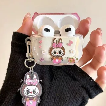 Labubu 4/pro 2, 1/2/3 Generations with Silicone Protective case and Cute Pendant Accessory