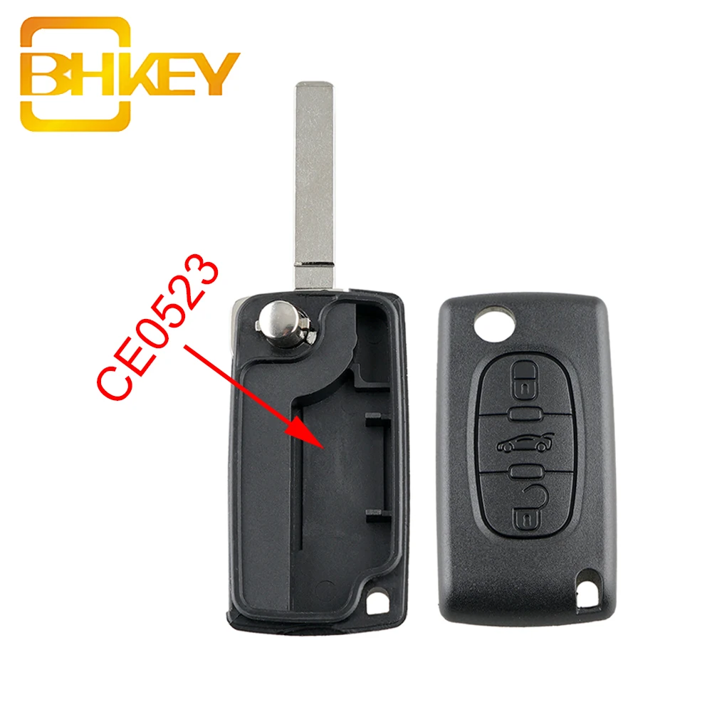 3 Buttons VA2 Blade Flip Folding Entry Car Remote Key Case Shell Cover for PEUGEOT 207 308 307cc Auto Parts