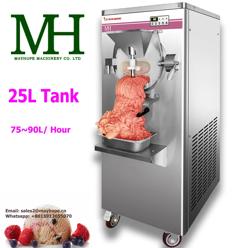 Automatic Hard Ice Cream Gelato Batch Freezer Machine