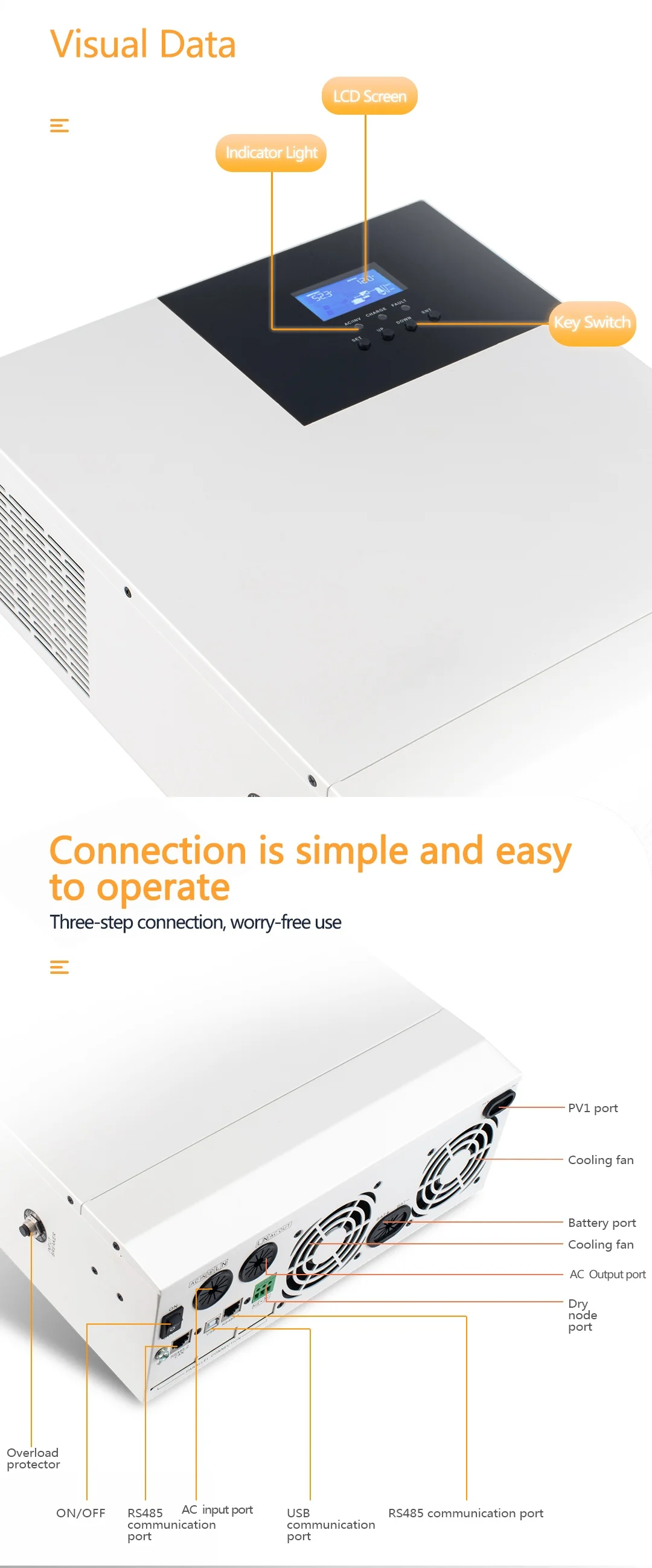 3kw 5kw off Grid Hybrid Solar Inverter with MPPT Controller
