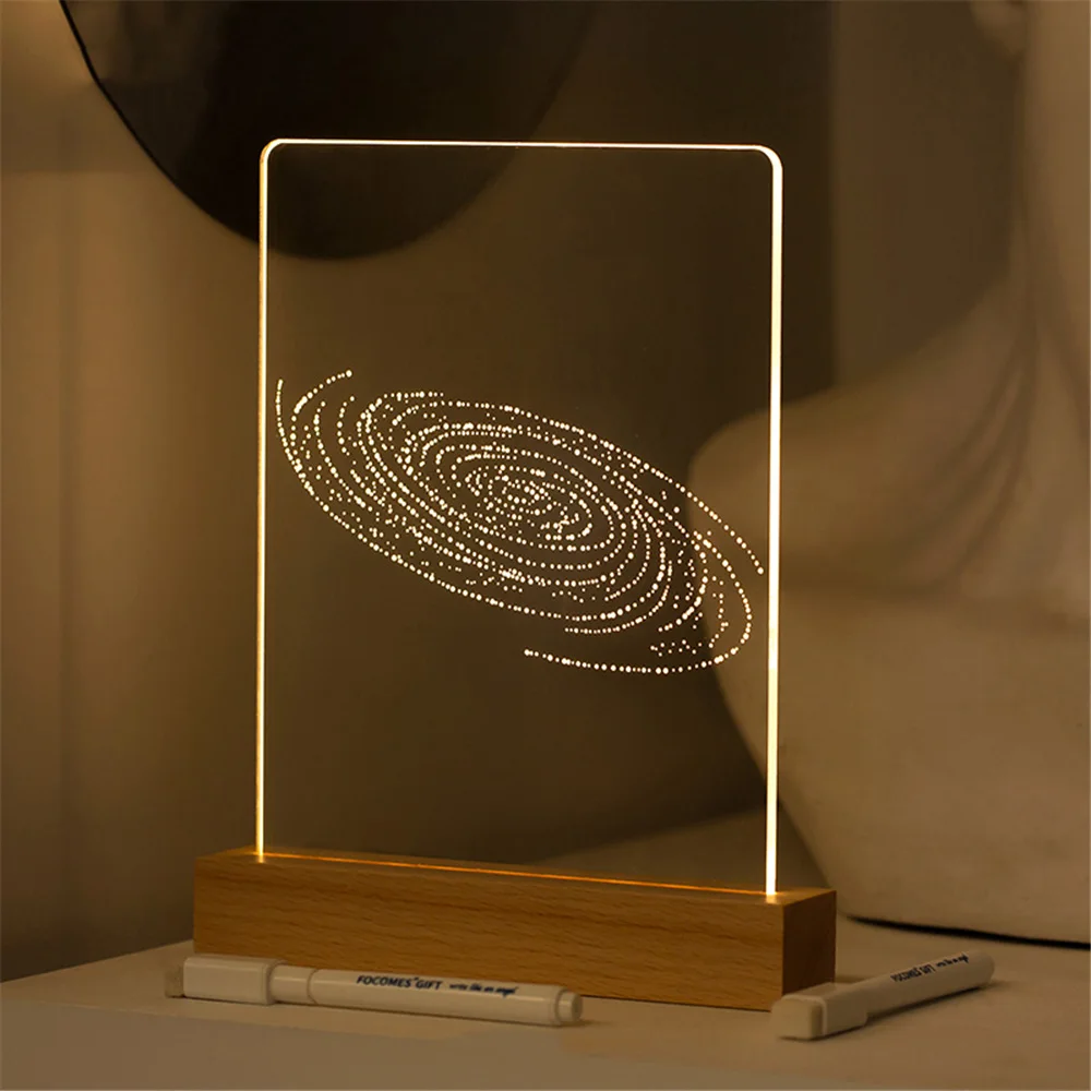 Home Desktop Memo Transparent Led Notepad Acrylic Led Message Board ...