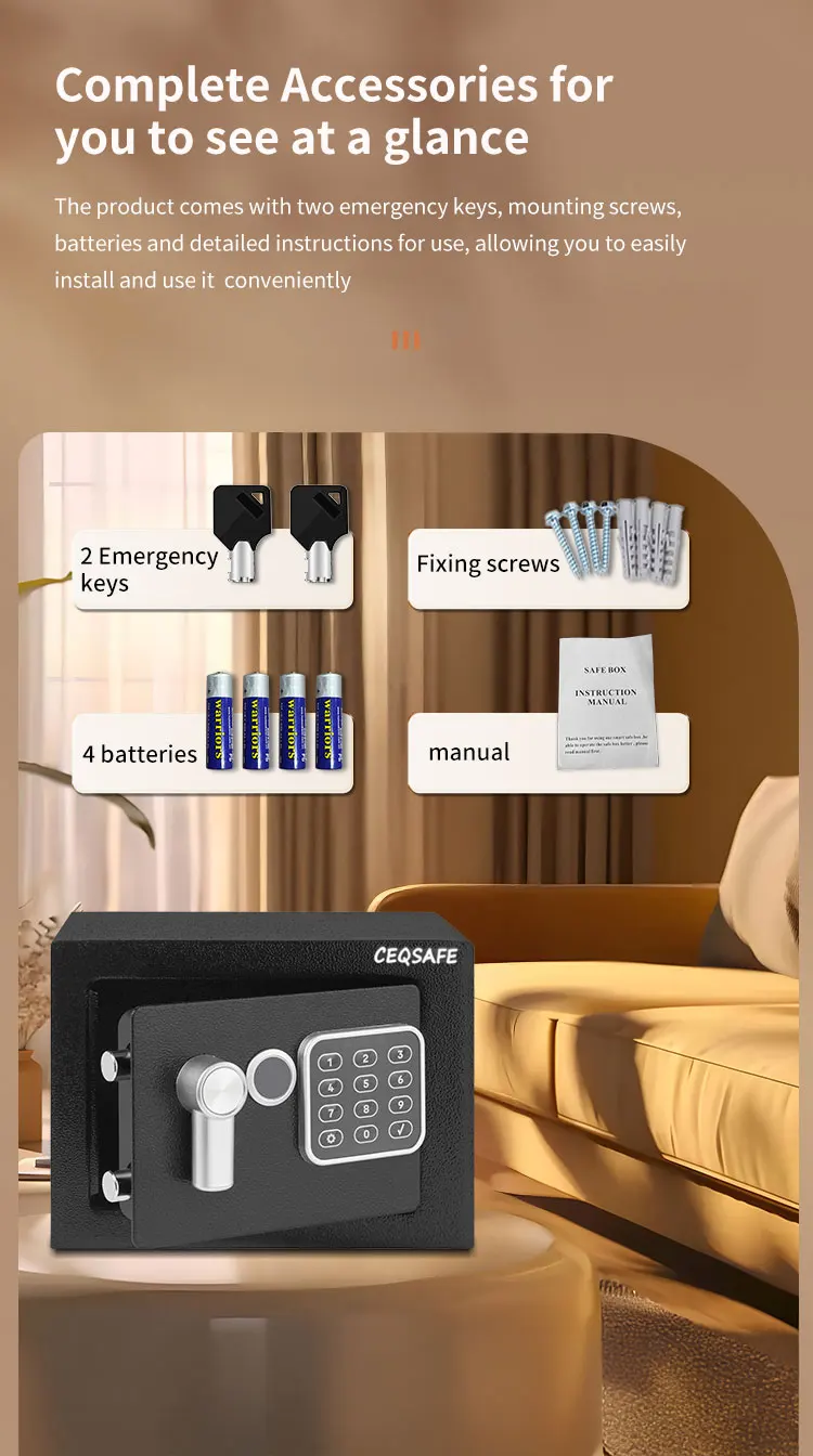 CEQSAFE High Quality Home Room Metal Code Security Digital Deposit Small Safe Box factory