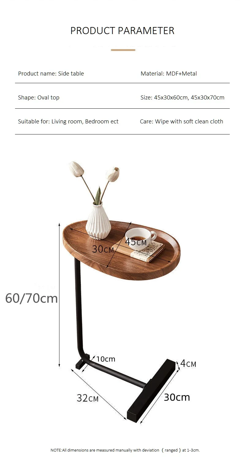 Luxury Side Table For Living Room Simple Oval Mini Corner Table For
