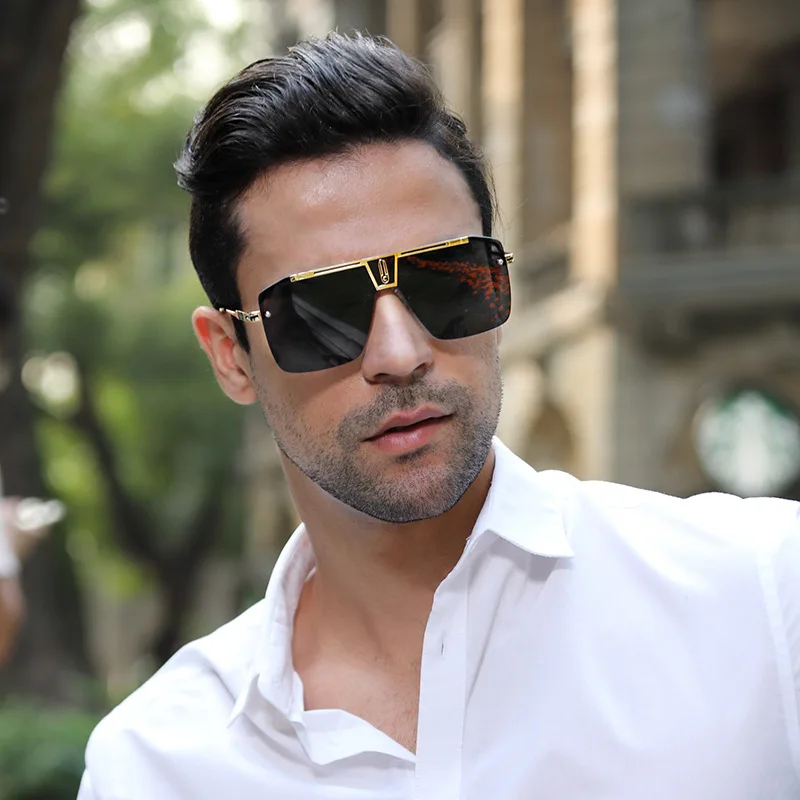 Occhiali da sole classici da uomo congiunti monopezzo da uomo in