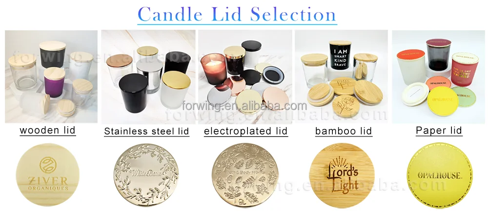 Hot sale Luxury  Customize Embossed logo  Gold Silver Metal lid Glass jars with lid Candle jars metal lid factory