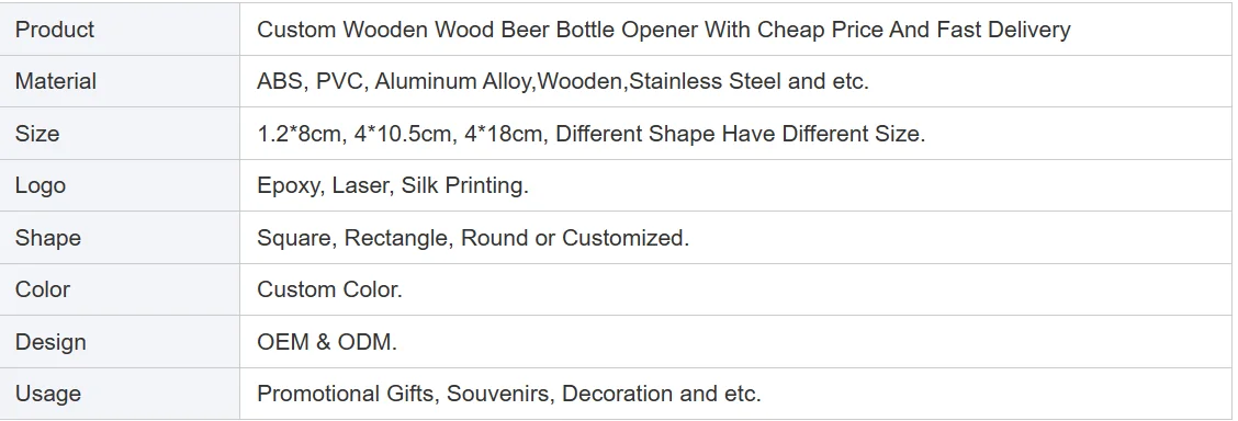 Custom Wood Beer Bottle Opener For Wedding Bar Corkscrew Party Gift Promotion Advertise Wooden Handle Opener With Cheap Price