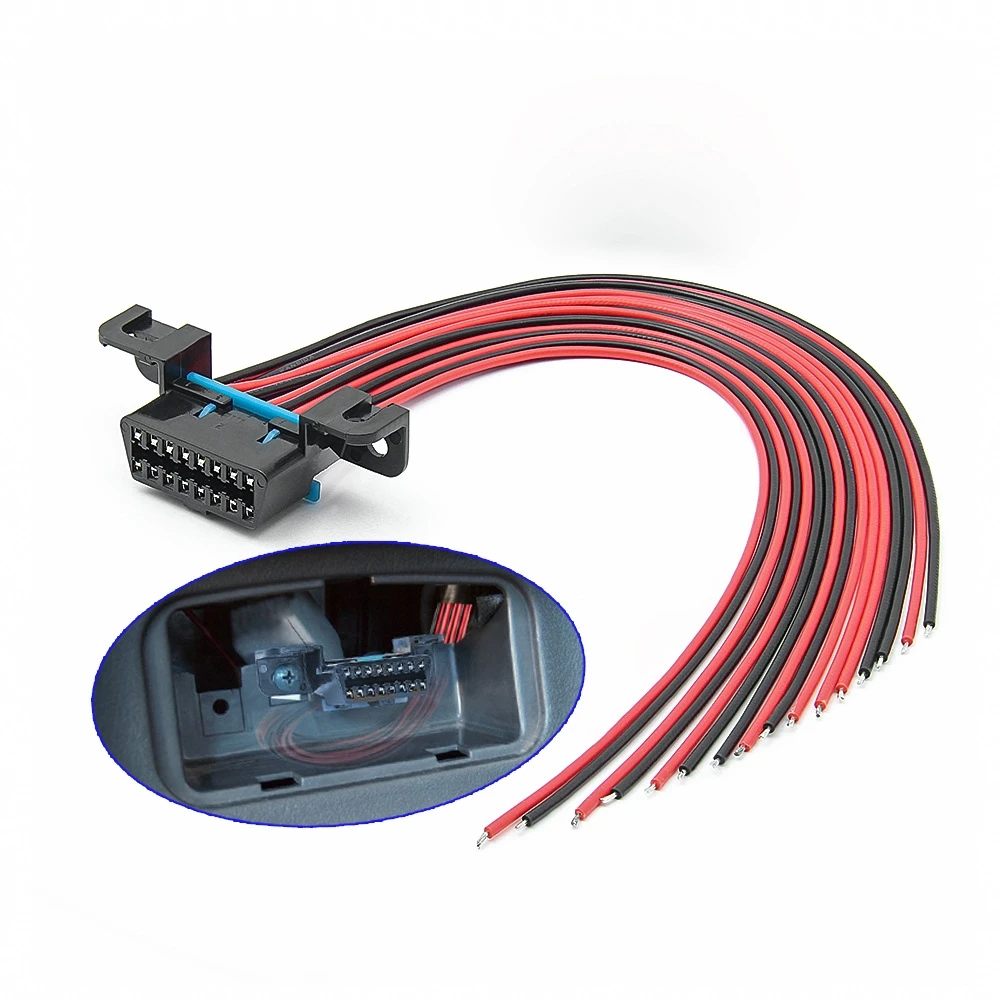 Universal Full Line OBD Plug 16pin Car Diagnostic OBD2 Power Test Interface Computer Detection Cable for toyota for honda for vw