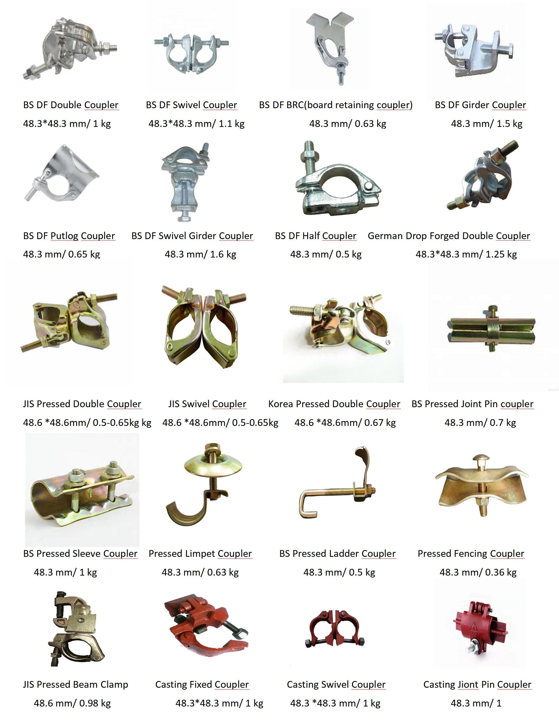 Scaffolding Tube Cuplers British Type Swivel Sleeve Coupler