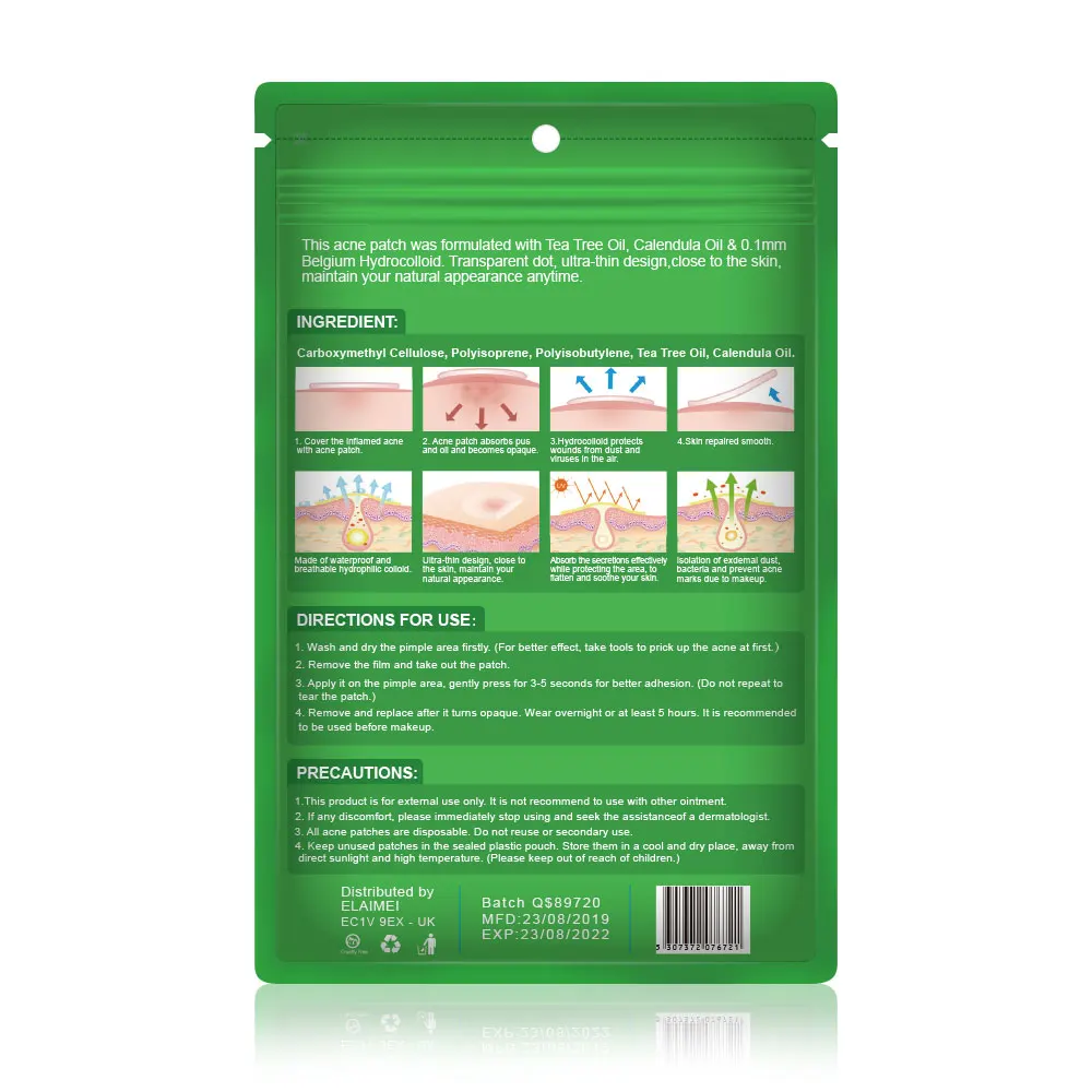 New Skin Care Hydrocolloid TeaTree Extract Treatment Acne Removal Plaster Master Pimple Acne Patch