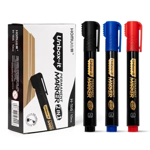 Hemu Unpacking Marker Black Thick Pen Oily Quick-Drying Waterproof Non-Fading Paint Pen Can Add Ink Big Head