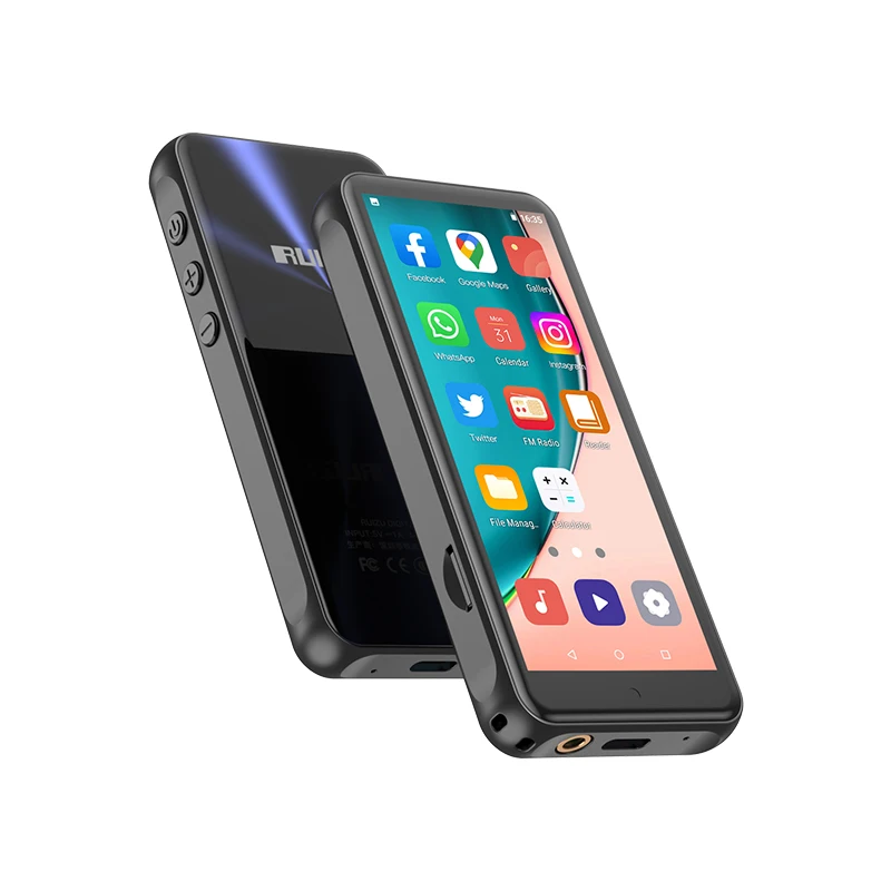 RUIZU Z80 Android WiFi MP4 MP3 Music Player With Bluetooth Full Touch Screen 16GB HiFi Sound Walkman Support APP Download