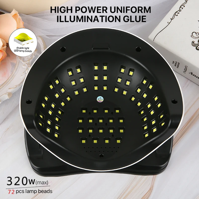 72pcs Leds High Power 320w Quick Curing Gel Polish Nail Gule Drying Uv Led Lamp Salon Manicure Nail Beauty Tool Sunx21 Max