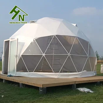 Guangzhou Supplier Half Sphere Canvas White 6M Prefab House Dome Tent for Camp Resort Hotel