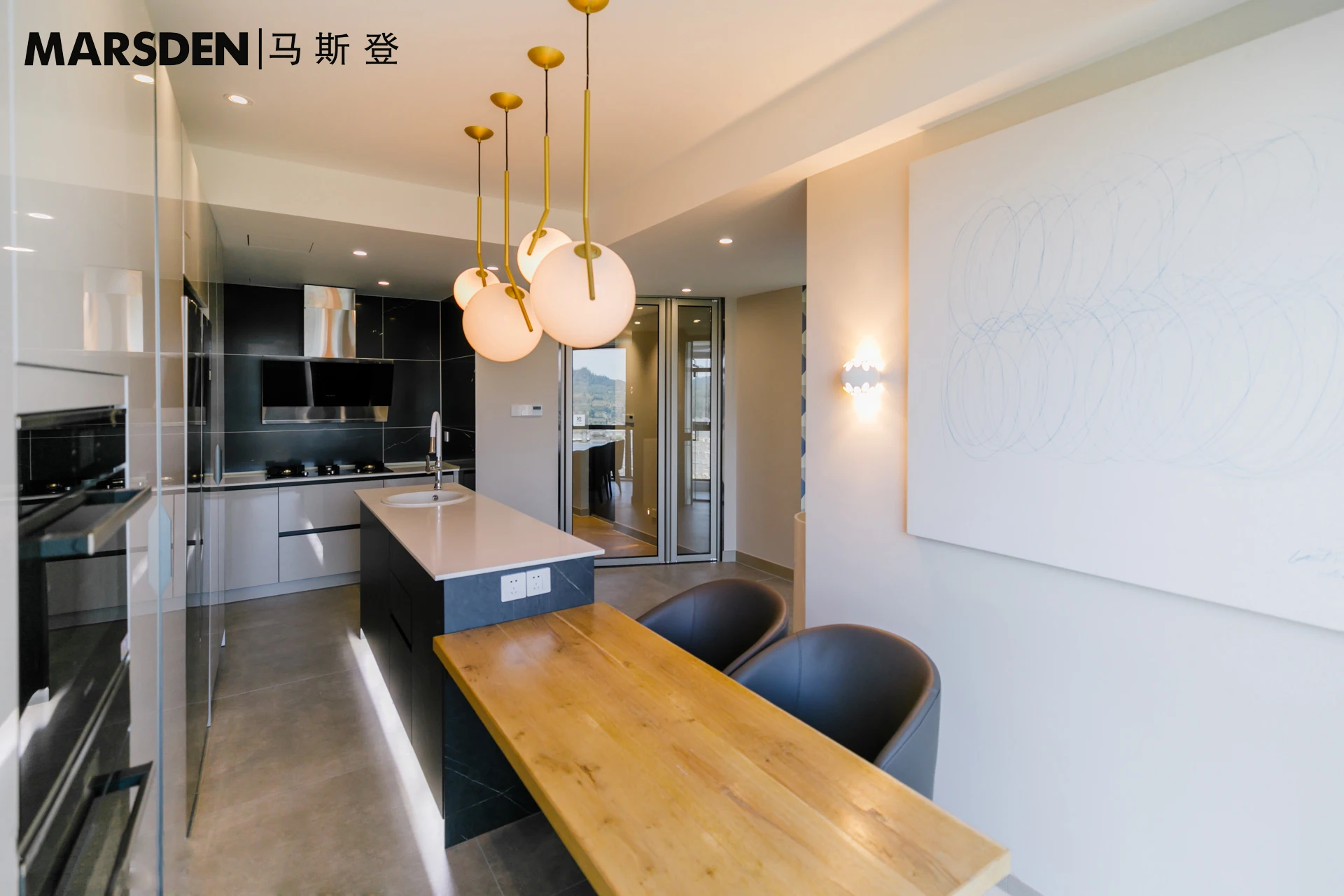 
MARSDEN круглая Подвесная лампа, светодиодная прикроватная, итальянское морозное стекло, современное Современное энергосберегающее освещение и электросхема 