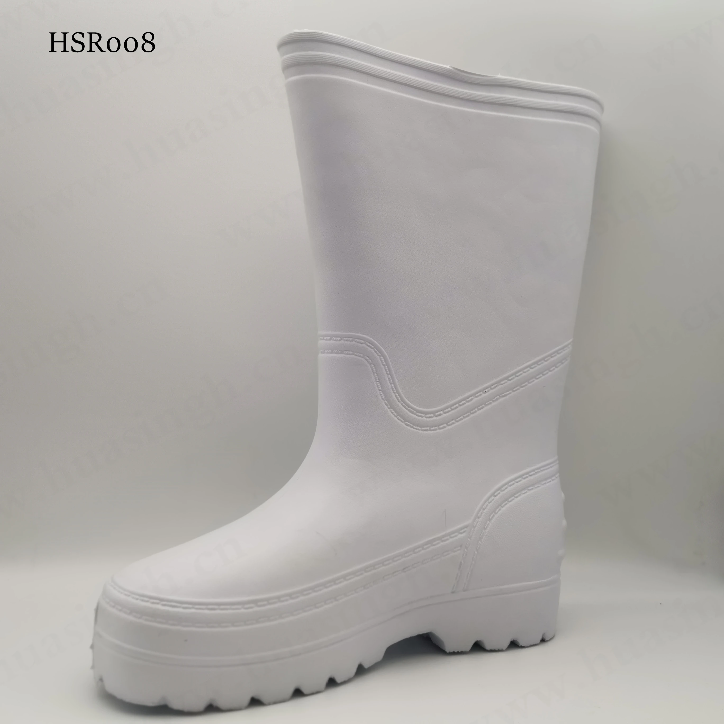 LXG,super Lightweight Plain White Hospital Work EVA Rain Boots Long Tube with Steel Toe Anti-puncture Safety Boots HSR008
