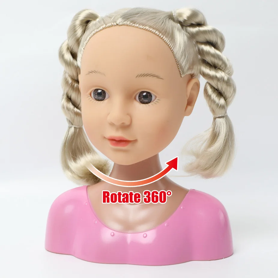 12 Inch Do The Hair Baby Doll Head Toy for Kids, DIY Hair Styling