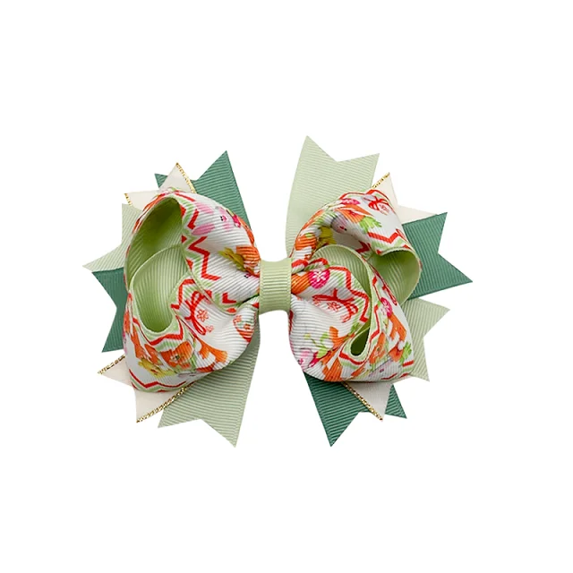 Аксессуары для волос ручной работы с изображением Пасхальных Кроликов, украшенные извращенными цветочными лентами, заколки для волос, аксессуары для девочек, банты для волос