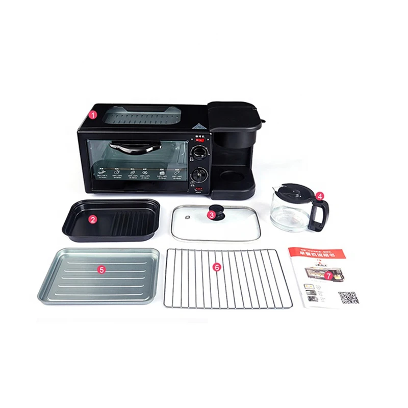 Multifunctional 3 4 in 1 Automatic Breakfast Making Machine Cereal Sandwich Waffle Household Coffee Jam Bread Best Review